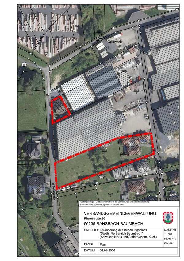 Bild vergr&ouml;&szlig;ern: Geltungsbereichskarte Stadtmitte Bereich Baumbach